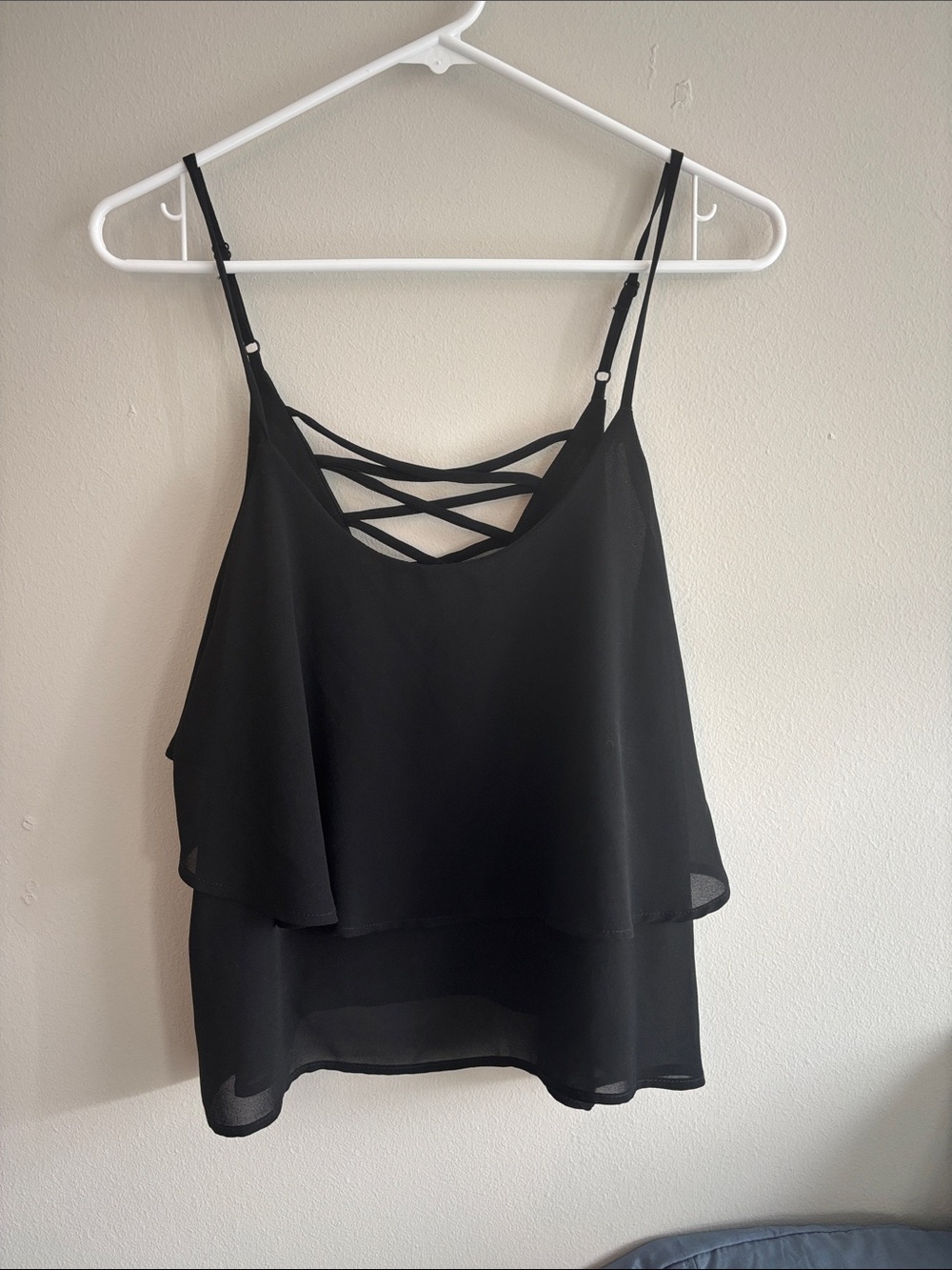 Forever 21 Black Layered Strappy Tank Top